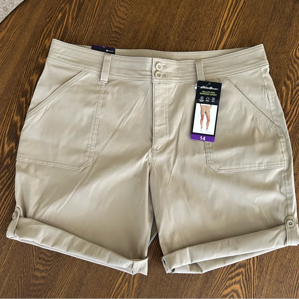 Eddie Bauer Tan Bermuda Shorts Classic Cotton Blend